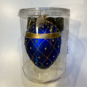 Luxurious Blue and Gold Holiday Ornament